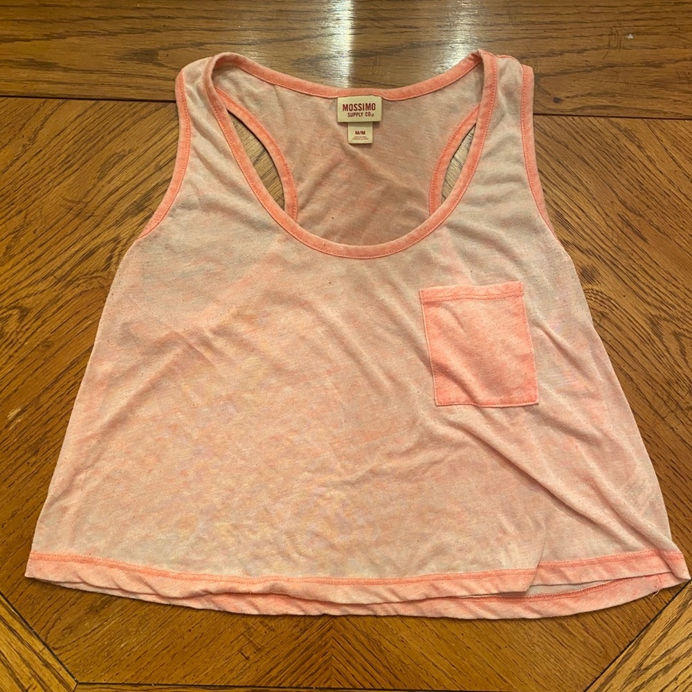 Racer back cropped tank top.